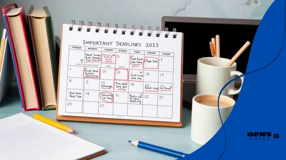 Belangrijke deadlines om te onthouden