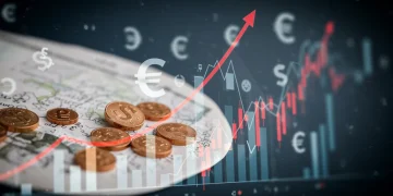 Illustratie van financiële planning met pensioenakkoord 2025, inclusief grafieken en eurotekens, die de toekomstige pensioensituatie in Nederland weergeeft.