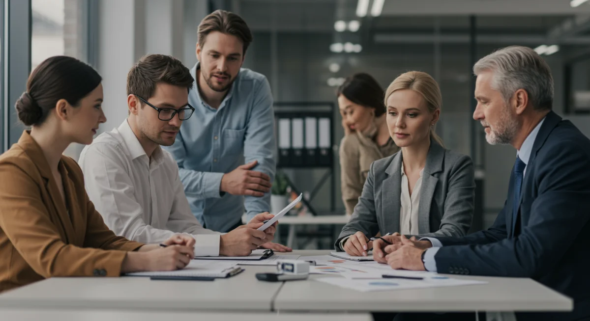 Mensen van verschillende leeftijden bespreken pensioenplannen met een financieel adviseur, wat de noodzaak van individuele actie benadrukt.